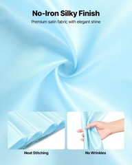 7x108in Light Blue Satin Chair Sashes 100 Pack, Reinforced Edge Event Decor