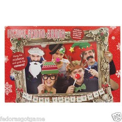 Photo Booth Props WIth Frame Christmas Theme Festive Holiday Party Fun