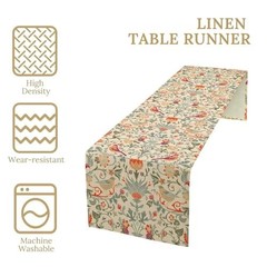 William Morris Table Runner, Strawberry Thief Table Runner for 13x36in Morris-8