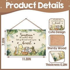 1PCS Winnie Quotes Baby Shower Sign, the Pooh Wall Hanging Decor, Sometimes t…