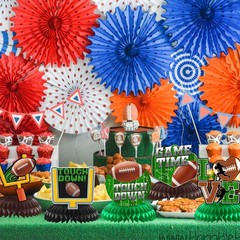 12Pcs Football Party Decorations Football Honeycomb Centerpieces Football Tab…