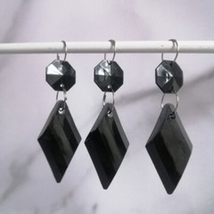 30pcs 65mm Black Buttons Pendant Acrylic Octagon Bead Garland Chandelier Hanging