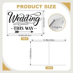 Wedding Direction Arrow Signs 3 Packs Wedding This Way Sign Double Sided Printed