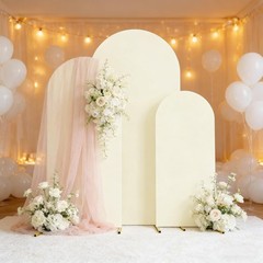 Set of 3 Wedding Arch Decorations – Spandex Fitted Stretchy Arch Stand Covers…