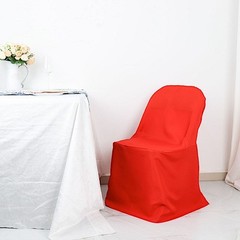 10 Red Polyester FOLDING CHAIR COVERS Wedding Banquet Reception Decorations