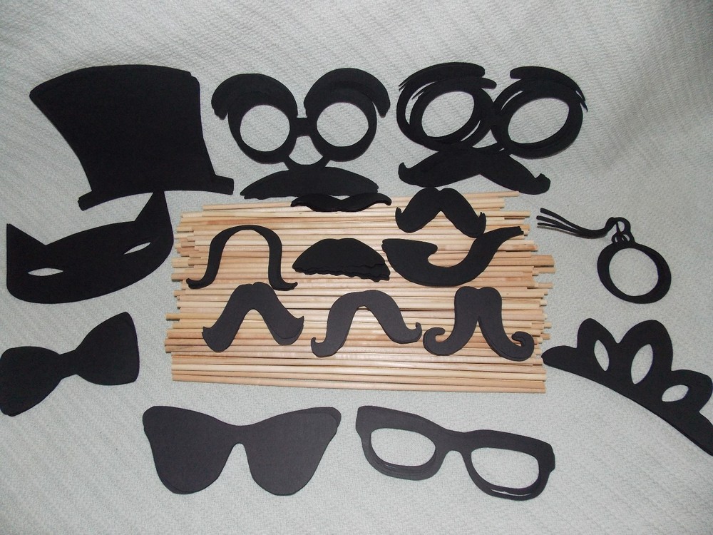 DIY Photo Booth Props of Various Mustache Funny Face Kit Party Special Occasion