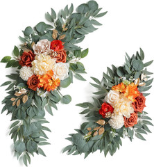 Burnt Orange Wedding Arch Flowers – Pack of 2 for Ceremony & Decor