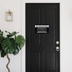 No Soliciting Sign for House Funny, No Soliciting Sign for Front Door, 6×4 In…