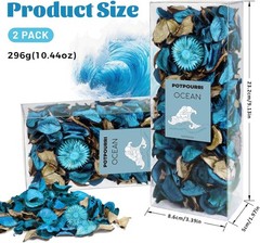 Potpourri Bowl Filler with ential Oil – Ocean Scented Dried Flower