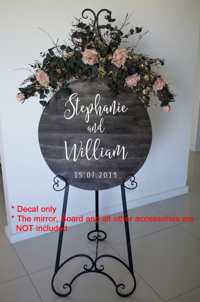 Wedding Engagement Reception Sign Sticker Decal Simple & Elegant