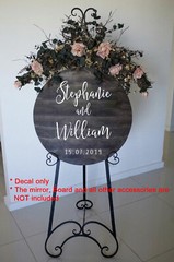 Wedding Engagement Reception Sign Sticker Decal Simple & Elegant