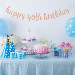 Glitter Happy 40th Birthday Banner – Forty Sign Banner – Cheers to 40 Years B…