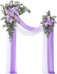 Deluxe Wedding Arch Flowers & Drapes Kit – Purple Sage Silk Arrangements