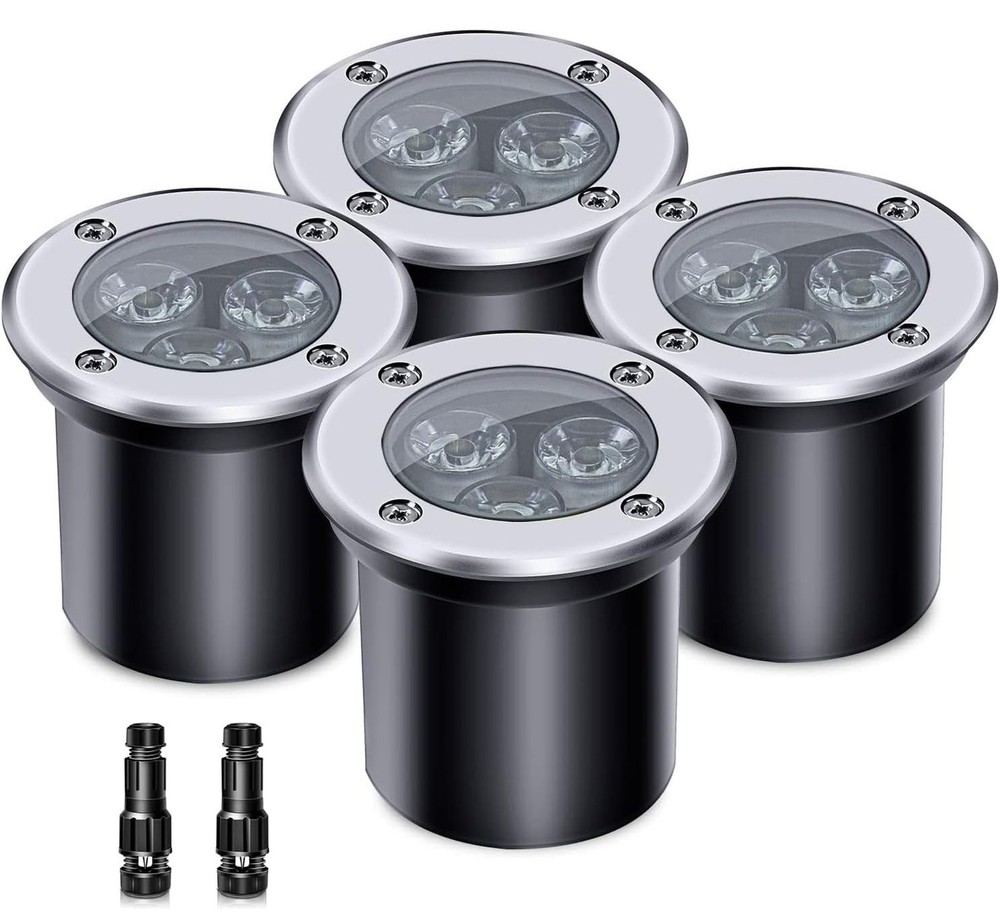 4 Pack 3w 12v Low Voltage In-ground Lights LED Landscape Light Waterproof IP6…