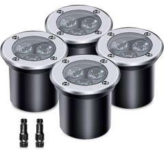 4 Pack 3w 12v Low Voltage In-ground Lights LED Landscape Light Waterproof IP6…