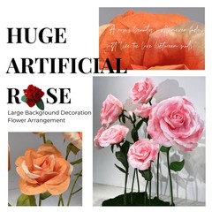 Giant Rose Flowers for Decoration, 6.56 ft Large Artificial Paper Flowers, Ro…