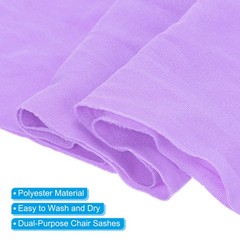 10Pcs 14×5″ Stretch Chair Sashes Bow Sash Elastic Chair Band Sashes Light Purple