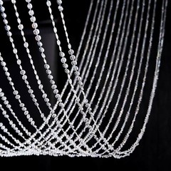 15 feet Iridescent Crystal Beaded CEILING DRAPE CURTAIN Backdrop Decorations