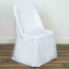 Polyester Folding Wedding Chair Covers 25 50 75 100 Bulk Black White Ivory