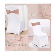 Nude Spandex Chair Bands Plastic Buckle Washable Wrinkle Free Wedding, Parties