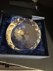 Crystal Diamond Paperweight Unique 6 inch, 150mm