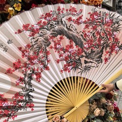 Giant Decorative Folding Wall Fan Bamboo Chinese Style Wedding Backdrop Decor