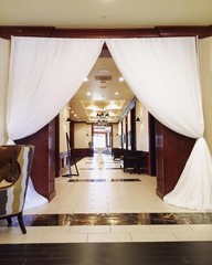 ONE 30ft x 10ft sheer white crushed voile draping panel for backdrops, weddings