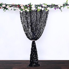 BLACK 8×8 ft Big Payette Sequined BACKDROP CURTAIN Wedding Events Decorations