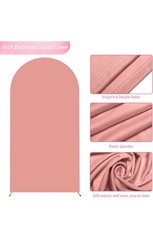 6.6FT Wedding Arch Cover Spandex Fitted Wedding Arch Stand Cover Round Dusty Ros
