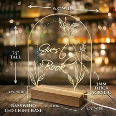 LED Light-Up Acrylic Event Sign for Ceremony | Guest Book Sign