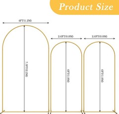 Set of 3 Wedding Arch Backdrop Stand Garden Floral Balloon Arch 7.3&6&6FT Party