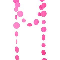 Hot Pink Paper Garland Circle Dot Party Banner Wall Streamers Backdrop Ceilin…