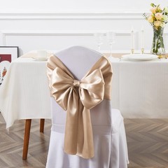 Counfeisly Taupe Satin Chair Sashes Bows, 10 Pcs, 6 x 108 inch | Universal Ch…