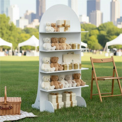 6FT Wooden Wedding Gift Display Arch, Original Design 4-Tier Champagne Wall | Pa