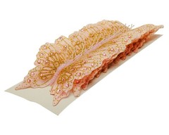 12PC 4″ Blush + Gold Glitter Feather Butterflies Craft DIY Wedding Cake Topper