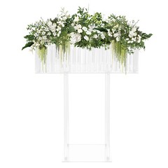 Modern Acrylic Wedding Crystal Flower Stand 11.81*7.87 In Stable Base Clear