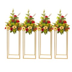 4Pcs Metal Flower Stand Party Wedding Centerpiece Column Holder Rack Decor