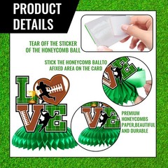 12Pcs Football Party Decorations Football Honeycomb Centerpieces Football Tab…