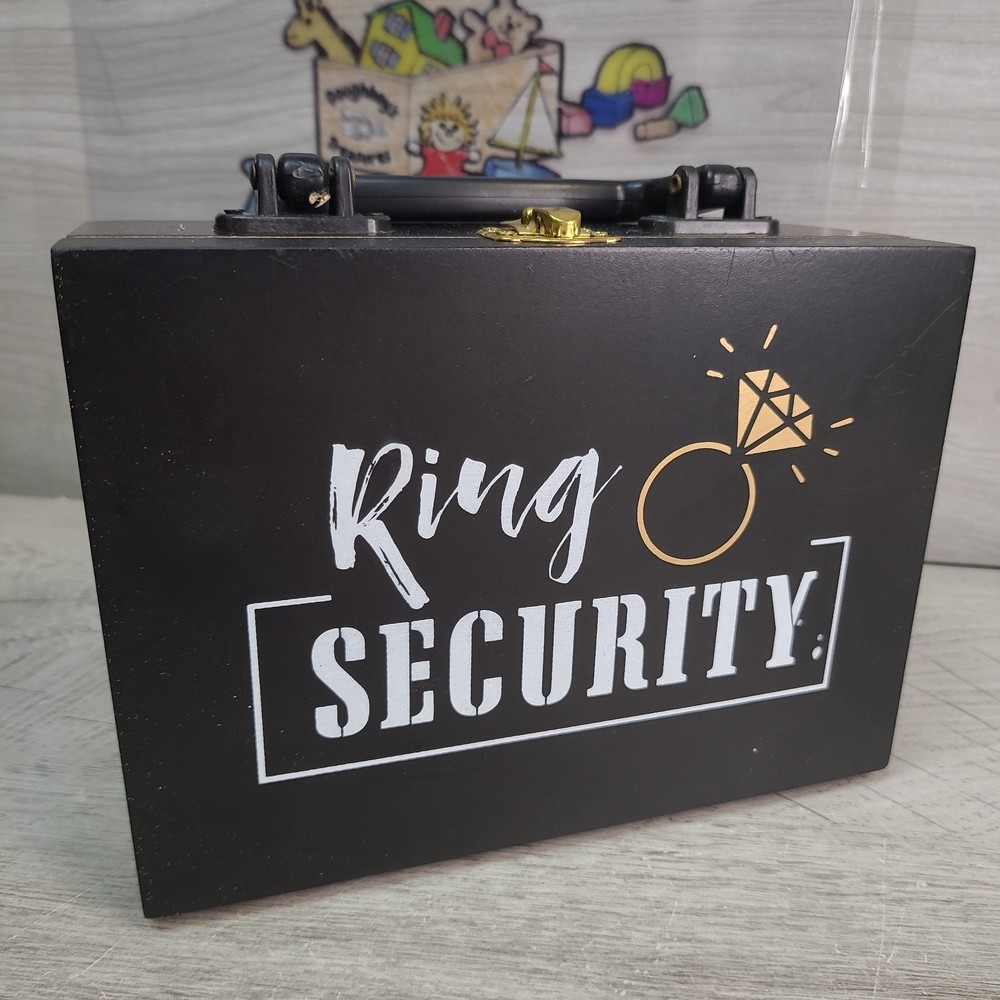Ring Security Cute Funny Wooden Briefcase Box For Wedding Marriage Ceremony