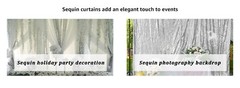 TCBESTO Silver Sequin Backdrop Curtain 8FTx8FT 1 Panel Sparkly Wedding Party Bac
