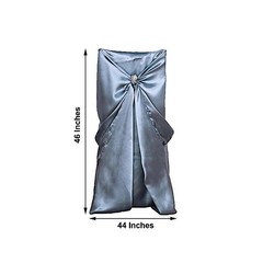 6 Dusty Blue SATIN UNIVERSAL CHAIR COVER Wedding Banquet Reception Decorations