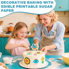 25 Count Edible Paper A4 11.7″ x 8.3″ Printable Frosting Sheets for Edible Pr…