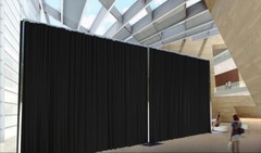 QUICK BACKDROP KIT 12 FT x 24 FT- 60 FT WIDE PIPE WITH DRAPE (BLACK DRAPE)