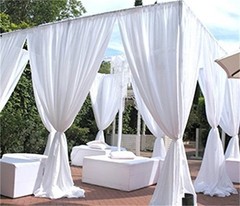 Sedona Designz 115″ x 120″ White Chiffon Voile Curtians Drapes Panels for Eve…