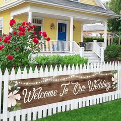 Welcome to Our Wedding Large Banner Beginning Rustic Reception Decorations