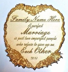 Custom Wedding Plaque – “Perfect Marriage Is Two Imperfect People”