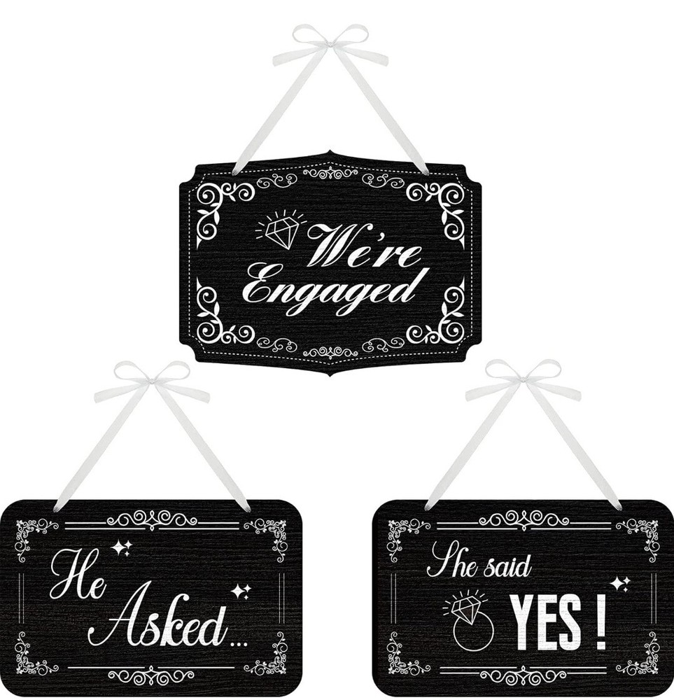 3 Pieces She Said Yes Sign Photo Prop Engagement Engaged Signs