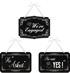 3 Pieces She Said Yes Sign Photo Prop Engagement Engaged Signs