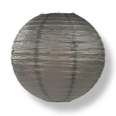 6″ Driftwood Grey Round Paper Lantern, Even Ribbing, Hanging Decoration