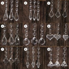 10x Acrylic Crystal Beads Pendant Prism Garland Hanging Chandelier Light Decor